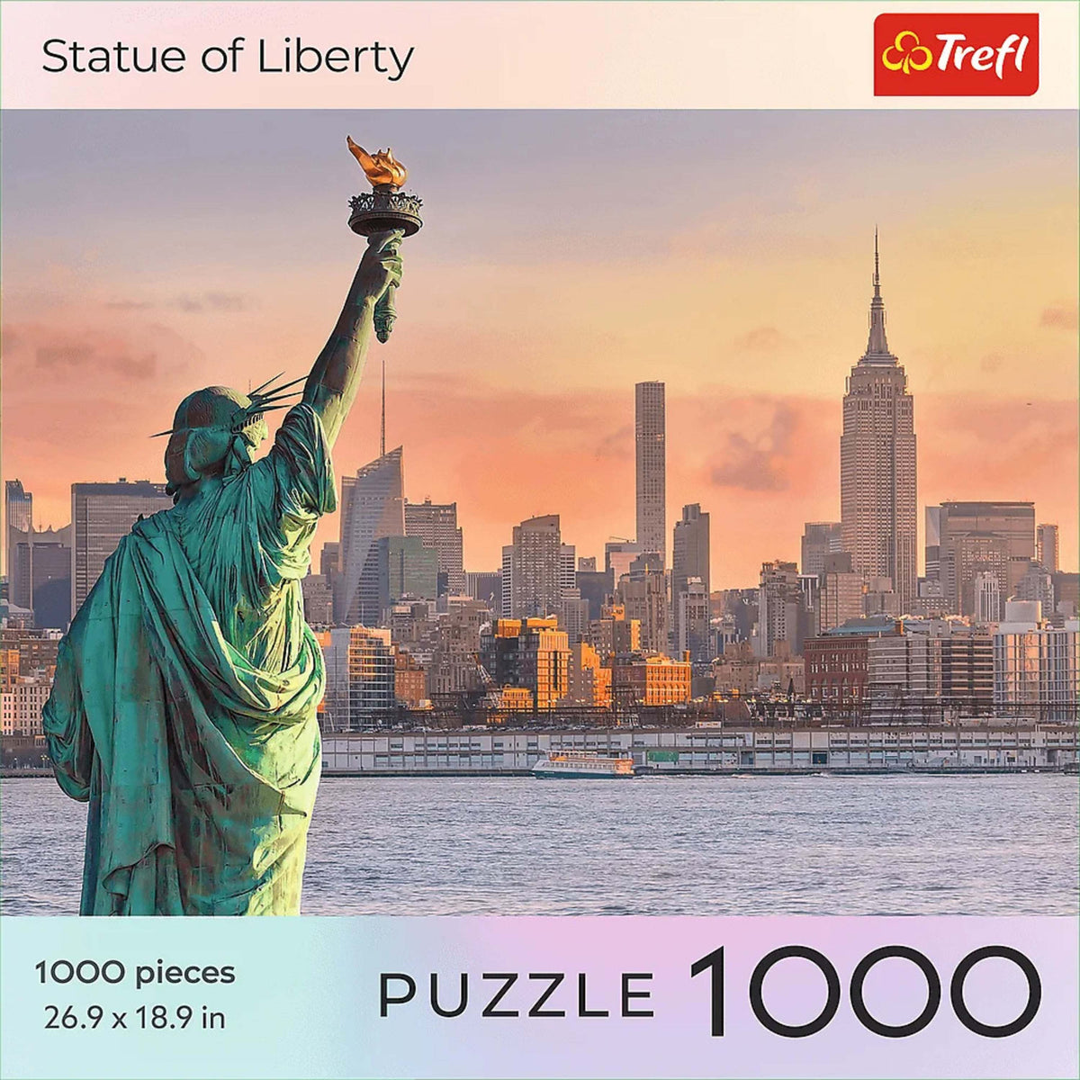 Red National Parks Statue Of Liberty 1000 Piece Puzzle