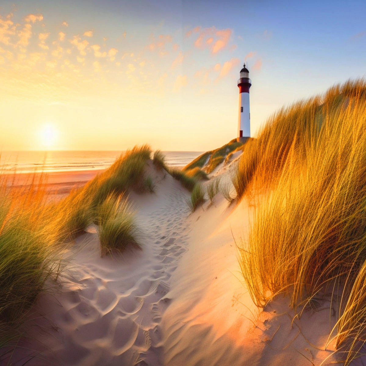Red 1000 Piece Sunset Beach Lighthouse