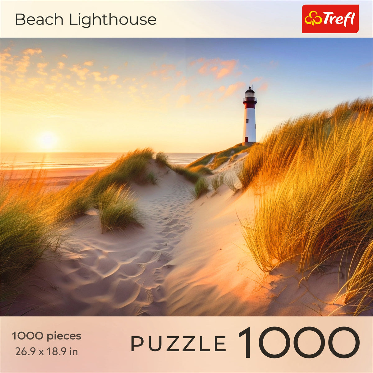 Red 1000 Piece Sunset Beach Lighthouse