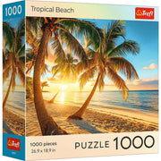 Red Sunset Tropical Beach 1000 Piece Puzzle
