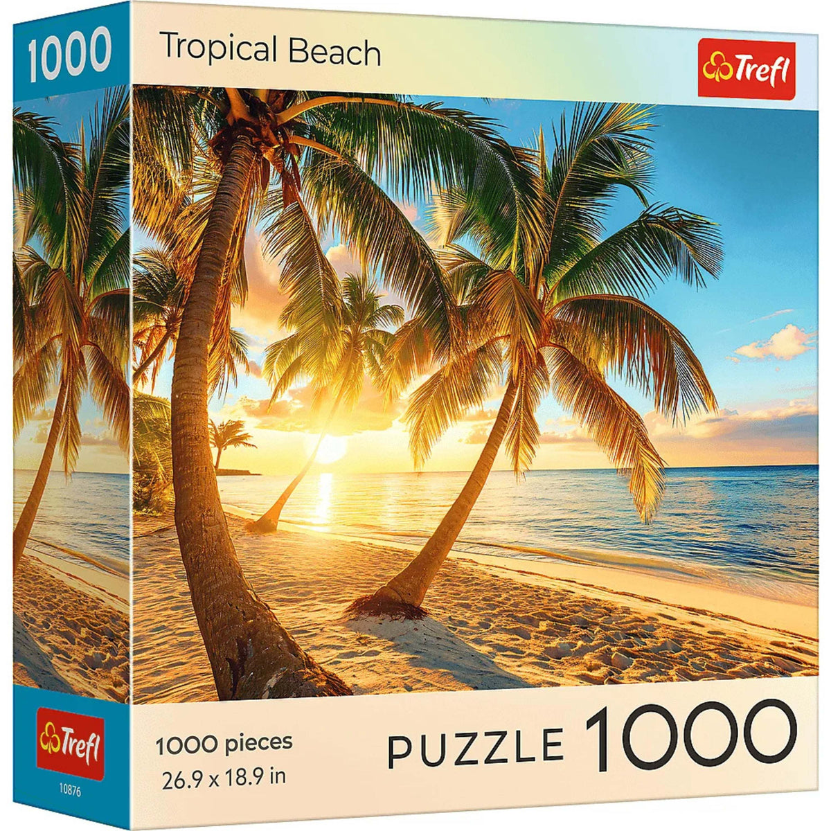 Red Sunset Tropical Beach 1000 Piece Puzzle