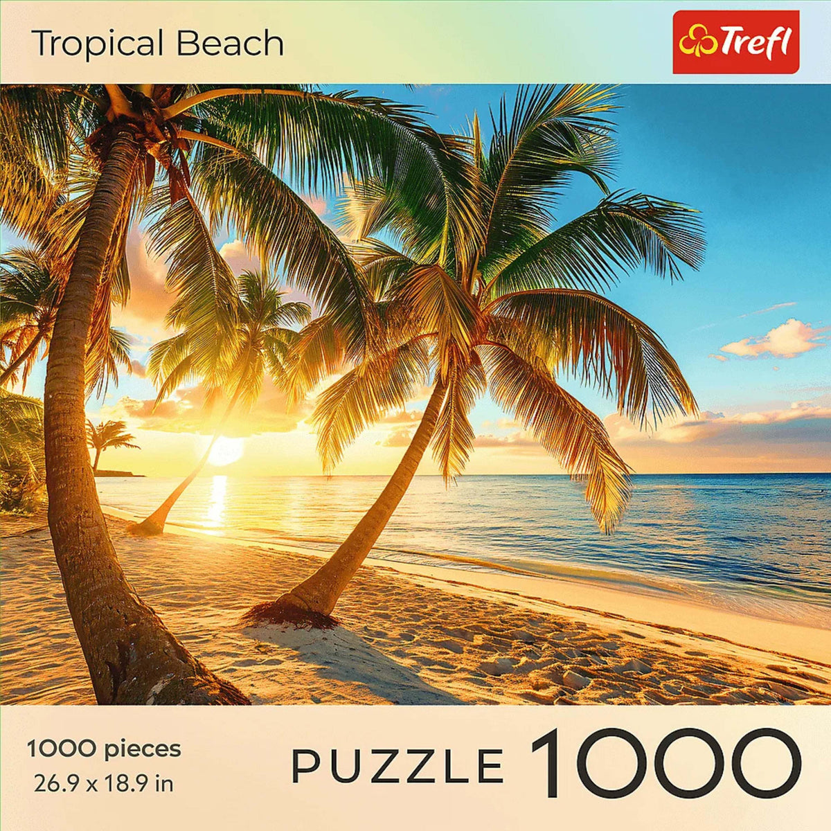 Red Sunset Tropical Beach 1000 Piece Puzzle
