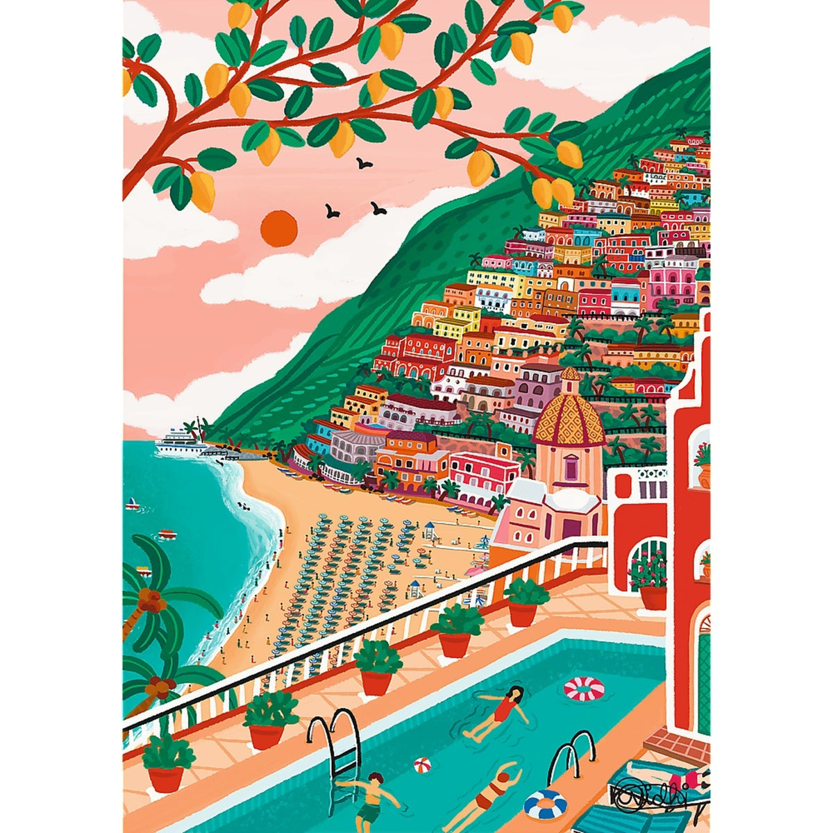 Premium Plus The Art Of Color Positano, Italy 1000 Piece Puzzle