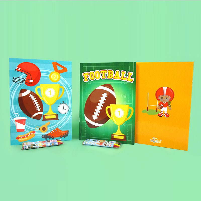Football Coloring Books With Crayons Party Favors - Set Of 6 Or 12
