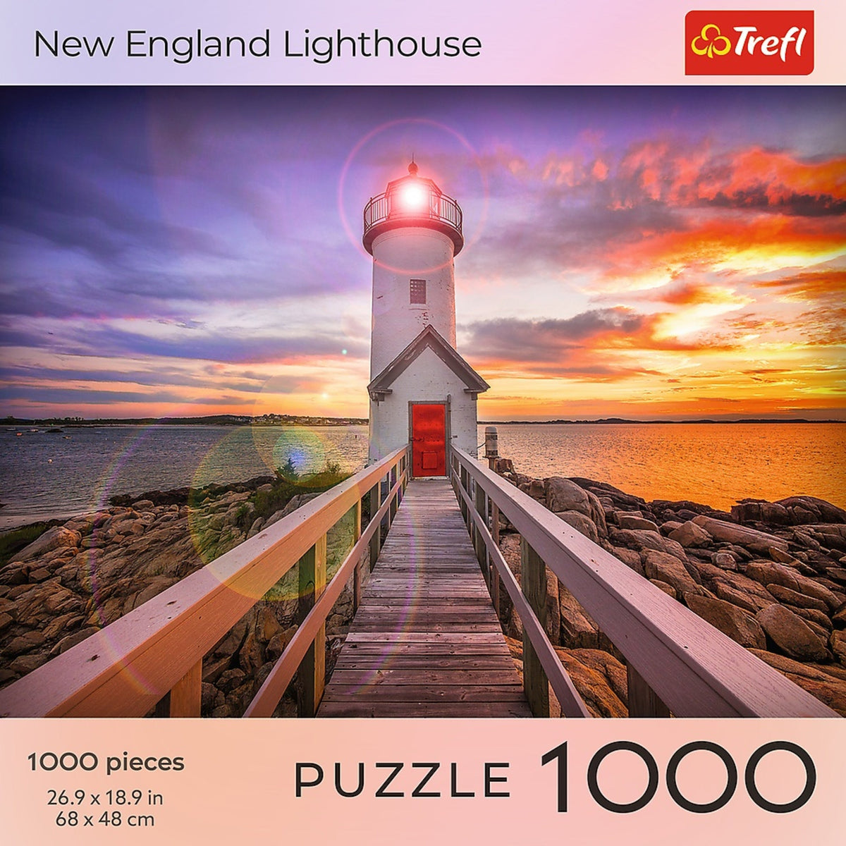 Red Sunsets: New England Lighthouse 1000 Piece Puzzle