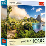 Red Sunsets: Tropical Lagoon 1000 Piece Puzzle