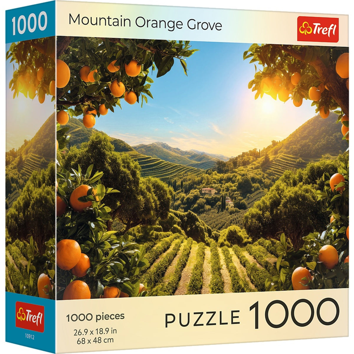 Red Sunsets: Mountain Orange Grove 1000 Piece Puzzle
