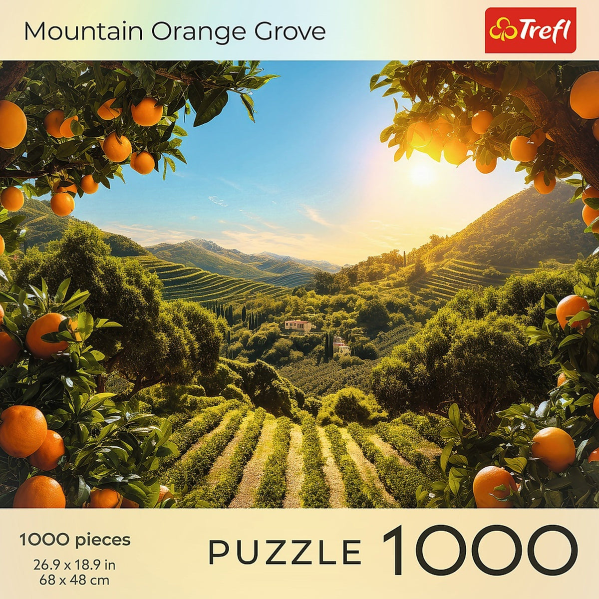 Red Sunsets: Mountain Orange Grove 1000 Piece Puzzle