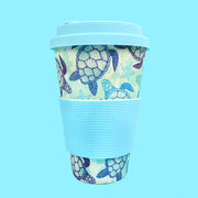 Eco-friendly Reusable Plant Fiber Travel Mug With Sea Turtles Design