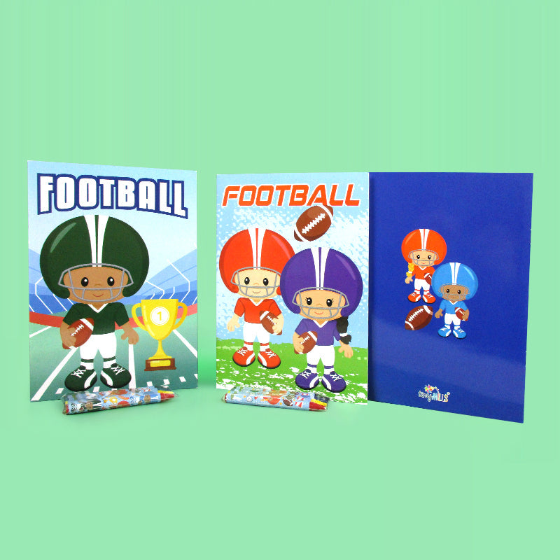 Football Coloring Books With Crayons Party Favors - Set Of 6 Or 12