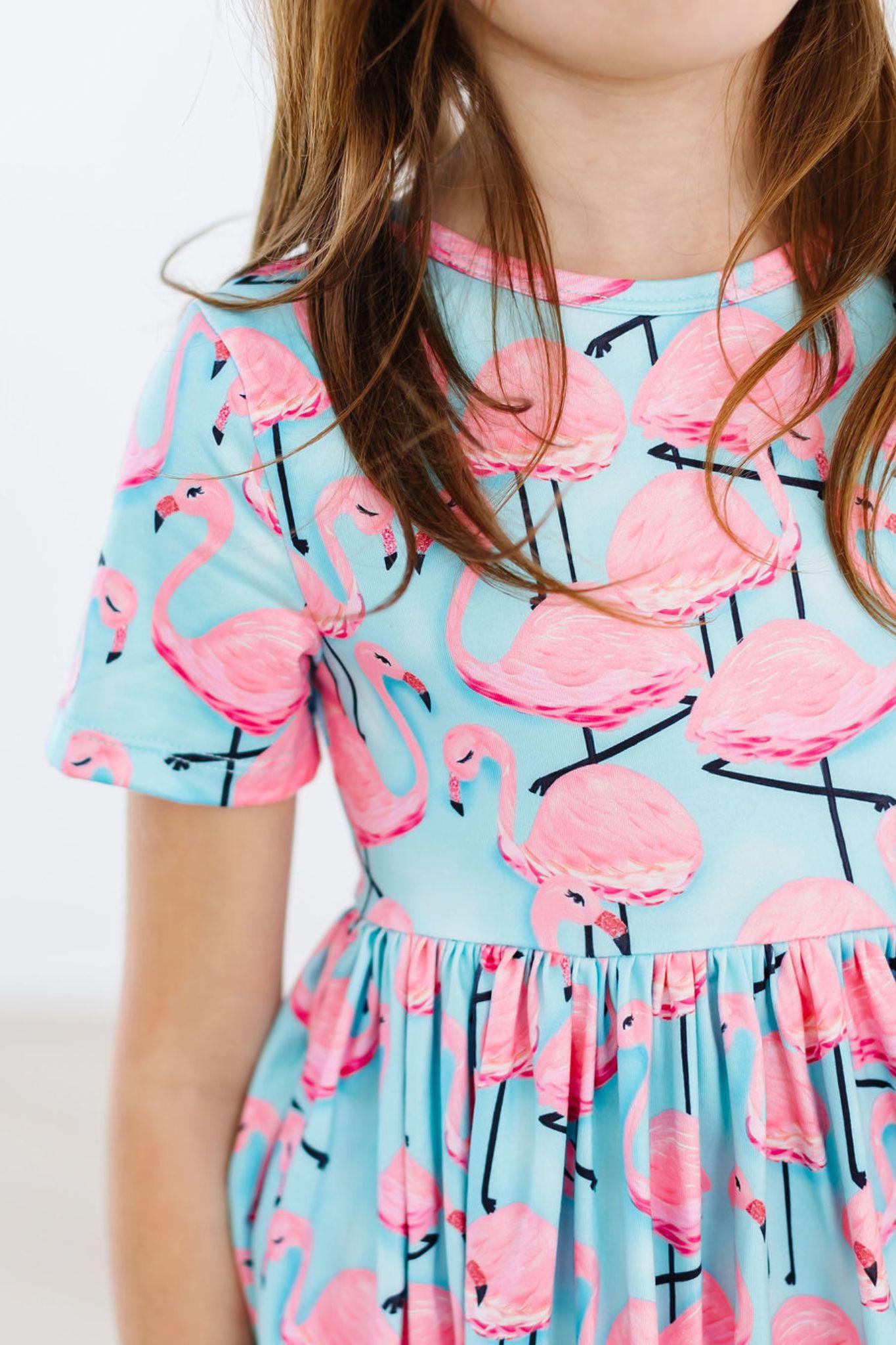 Pretty In Pink Flamingos S/s Twirl Dress