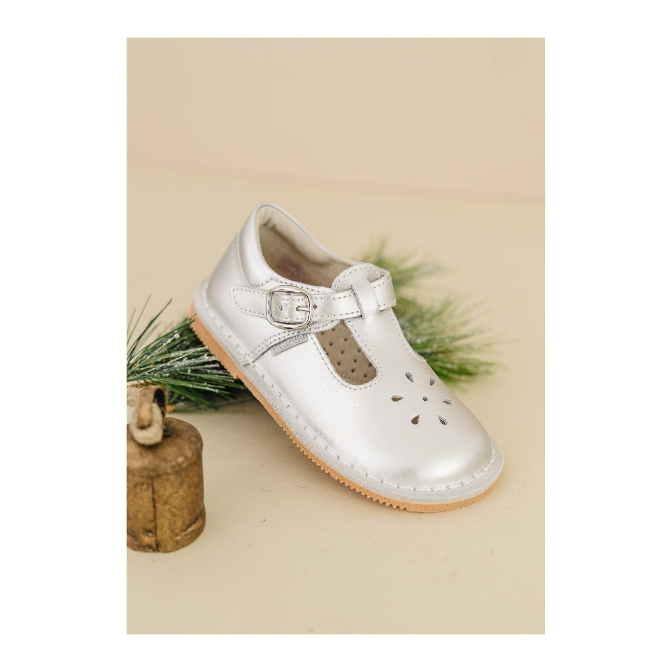Joy Metallic Leather T-strap Mary Jane