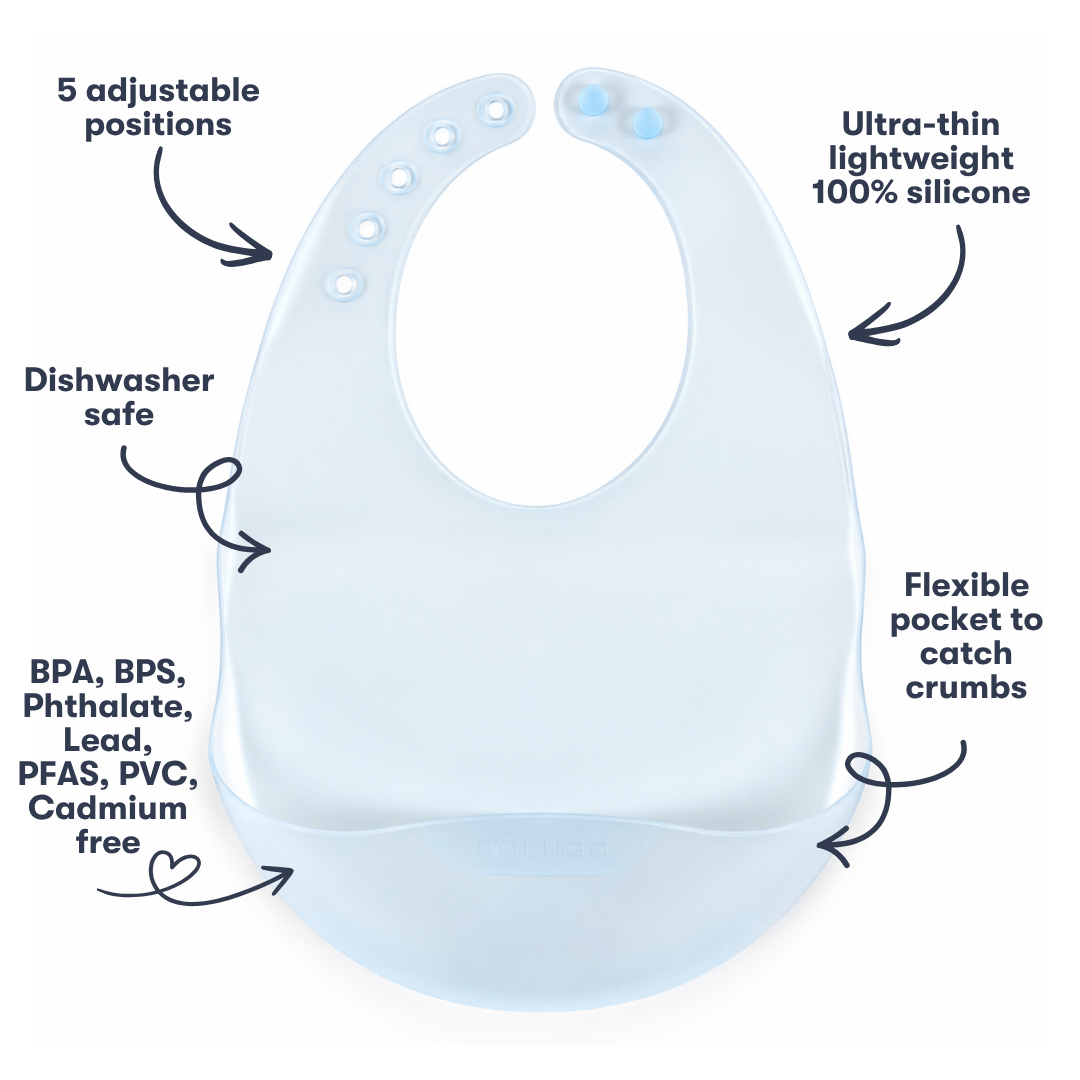 Fold And Go Silicone Bib 2 Pack