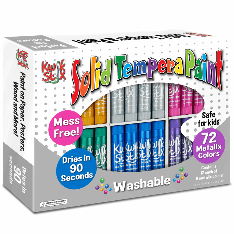 Kwik Stix Paint Sticks, Class Pack Set Of 72 Metalix Colors