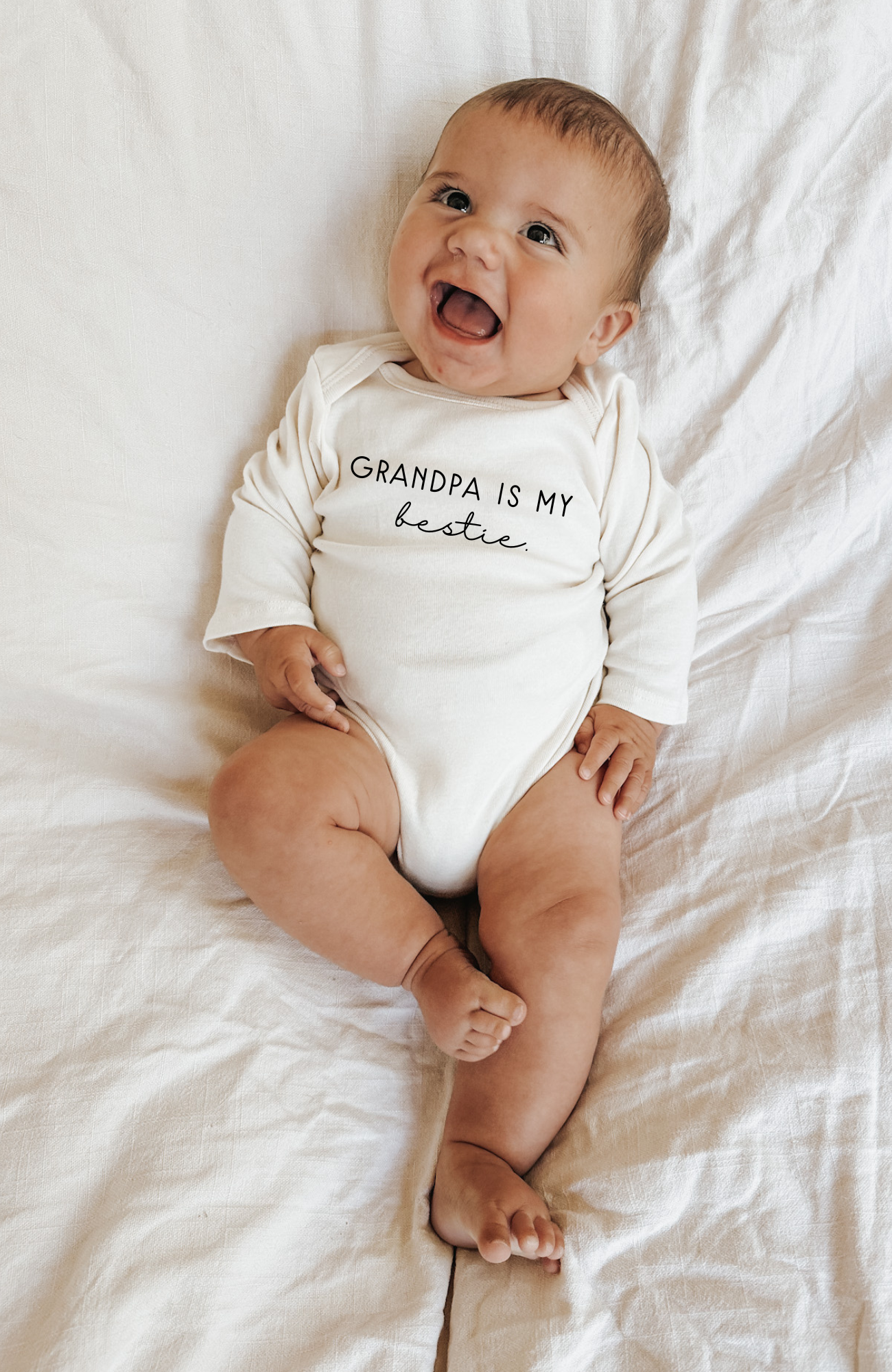 Grandpa Is My Bestie Organic Baby Bodysuit Long Sleeve