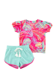 Pink Palm Paradise Shirt & Short Set