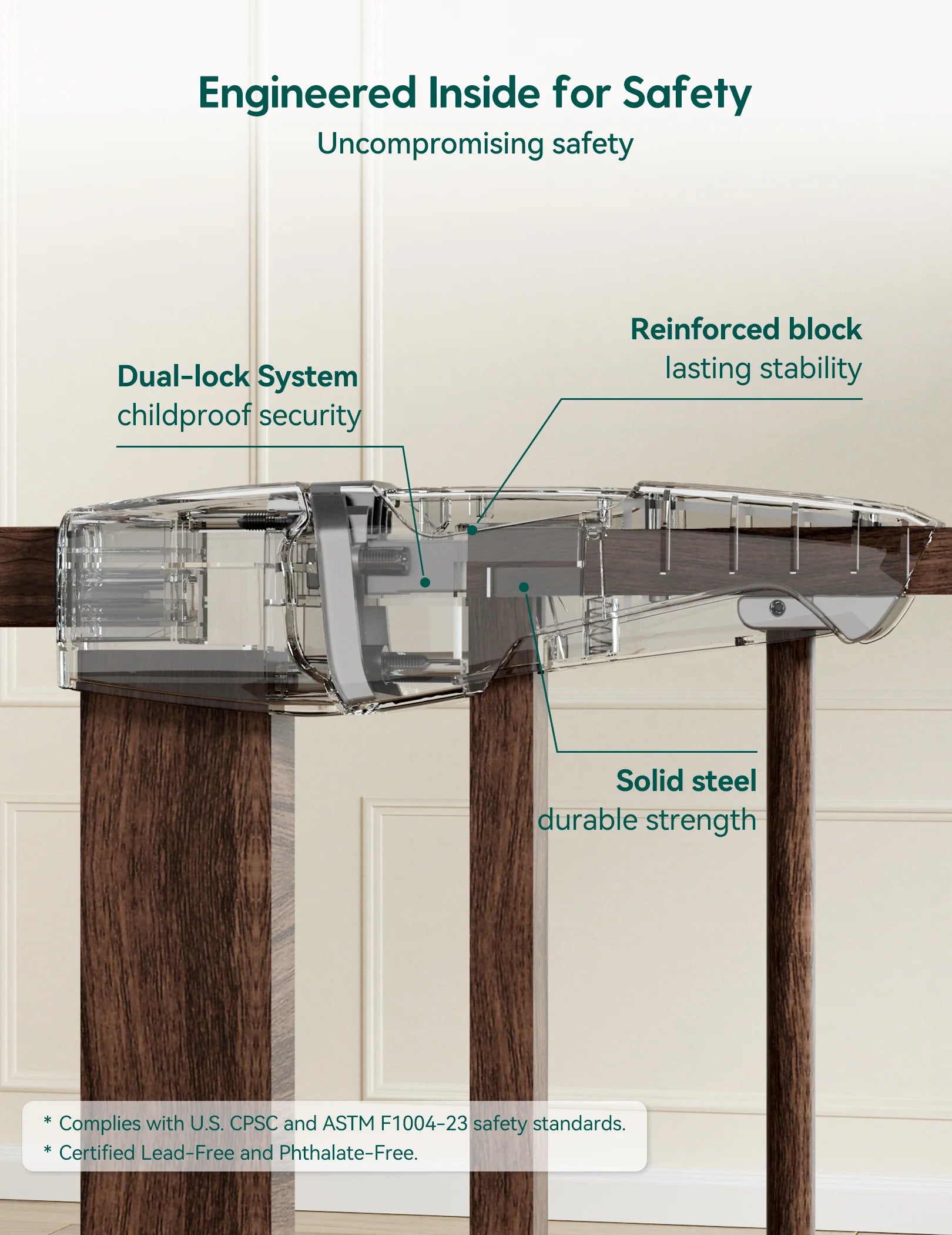 Pressguard P7 | Expandable Baby Gate Pressure Mounted Fits Standard To Wide
