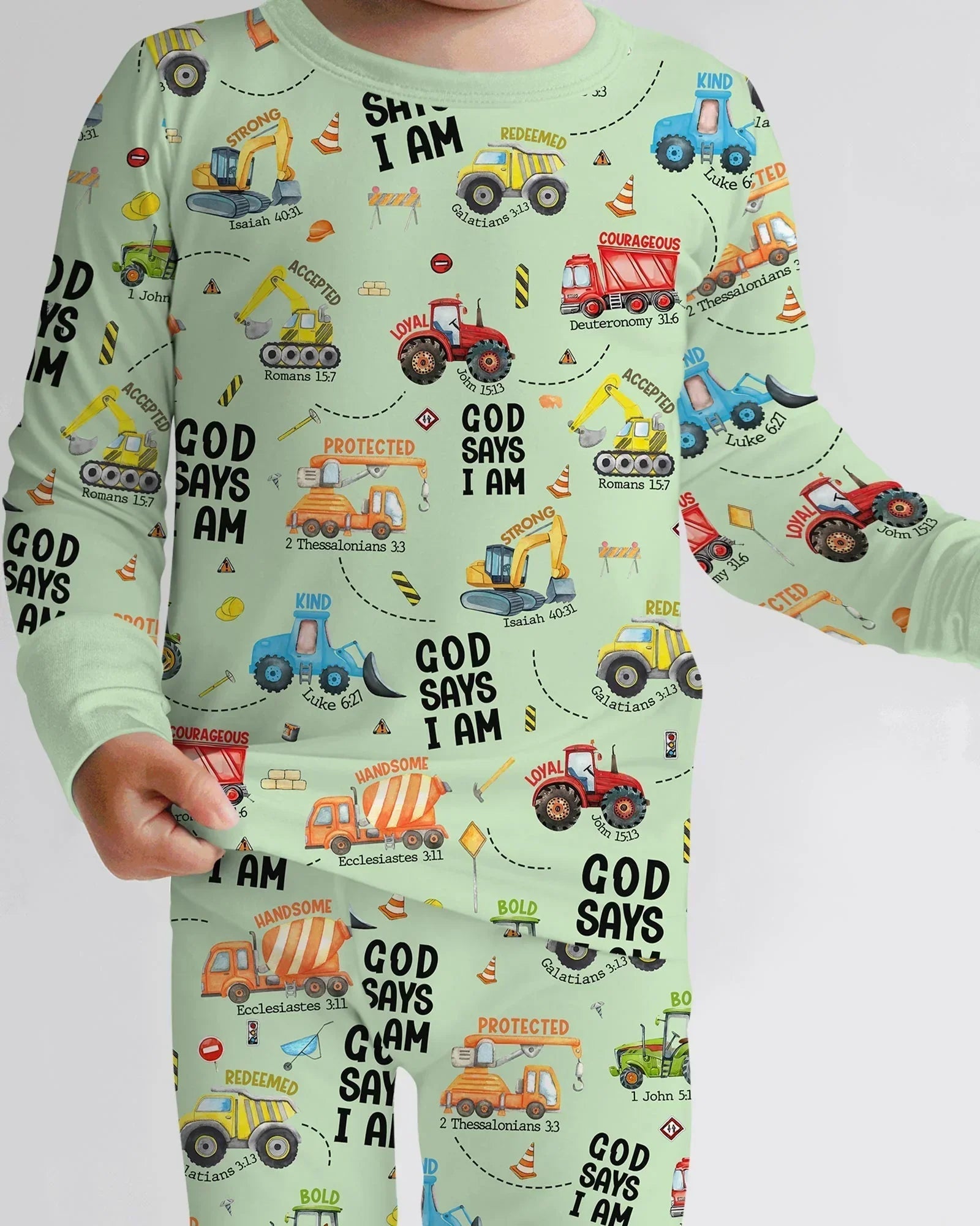 God Says I Am Boy Bamboo Two Piece Long Sleeve Pajama Set