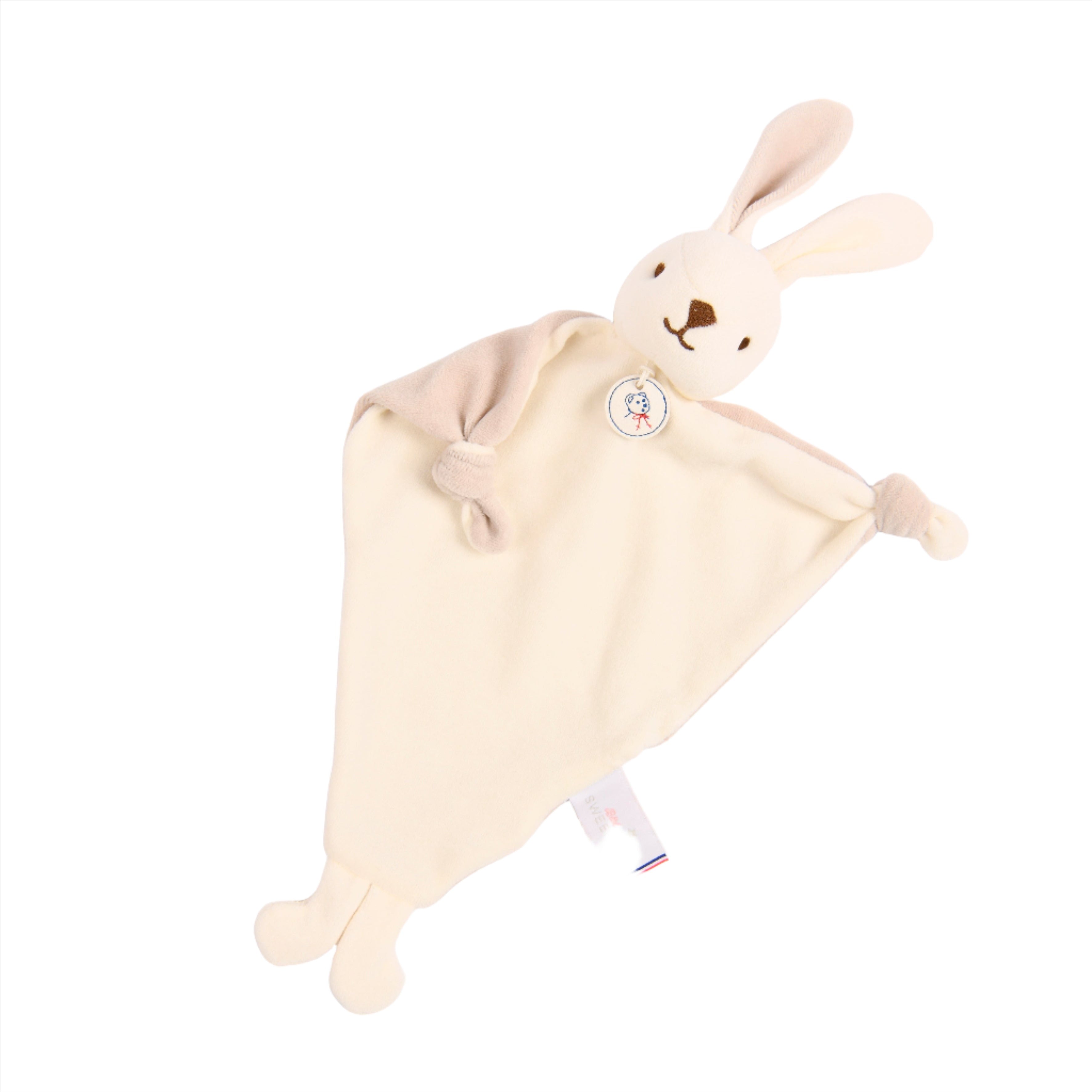 Dou Dou | Beige Velour Bunny (27cm) - Made In France