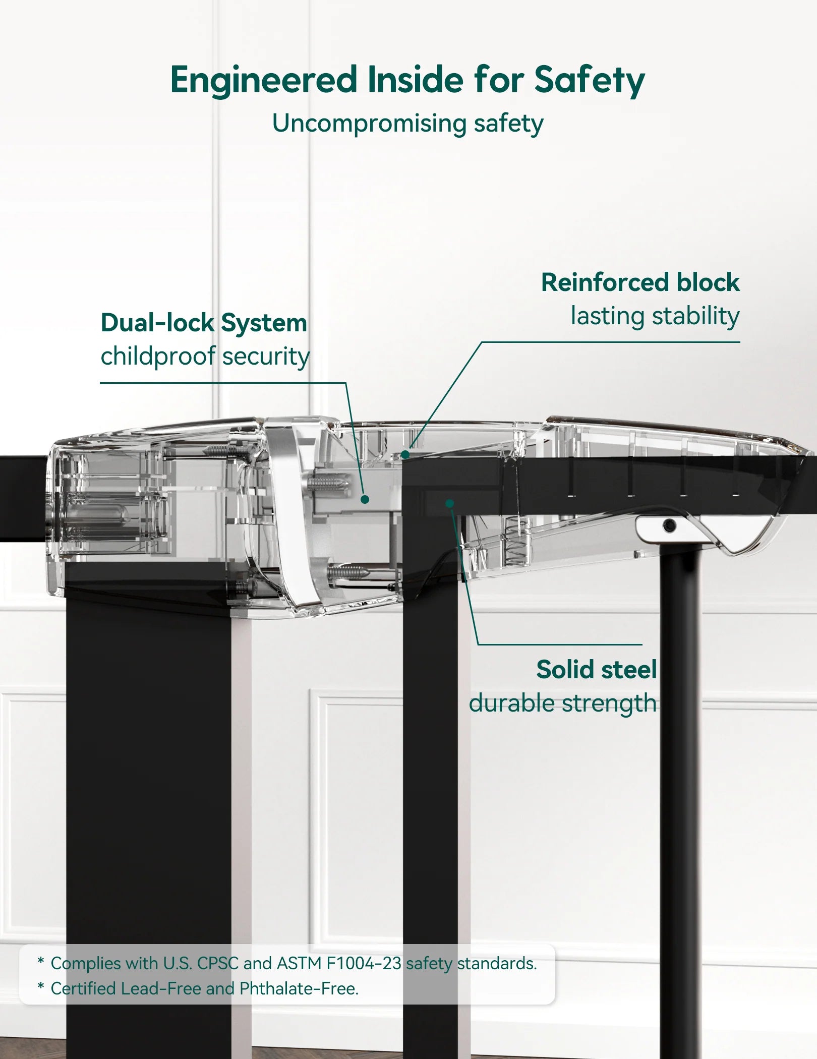 Pressguard P7 | Expandable Baby Gate Pressure Mounted Fits Standard To Wide