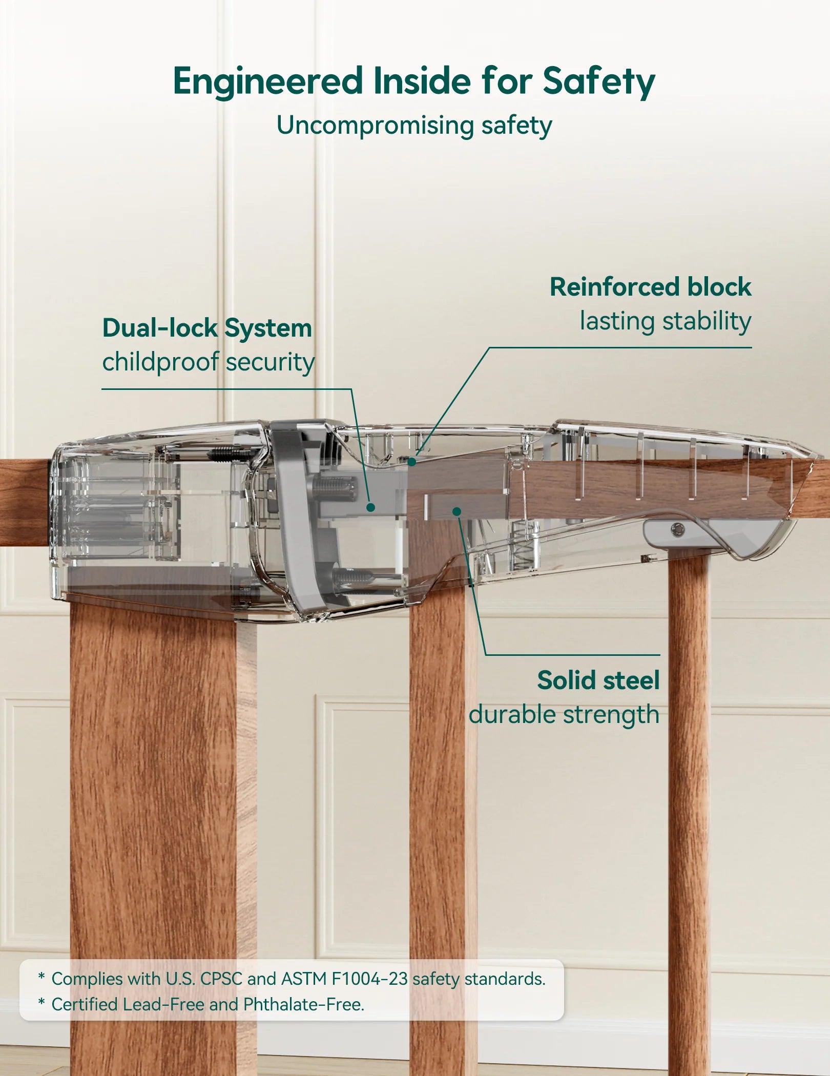 Pressguard P7 | Expandable Baby Gate Pressure Mounted Fits Standard To Wide