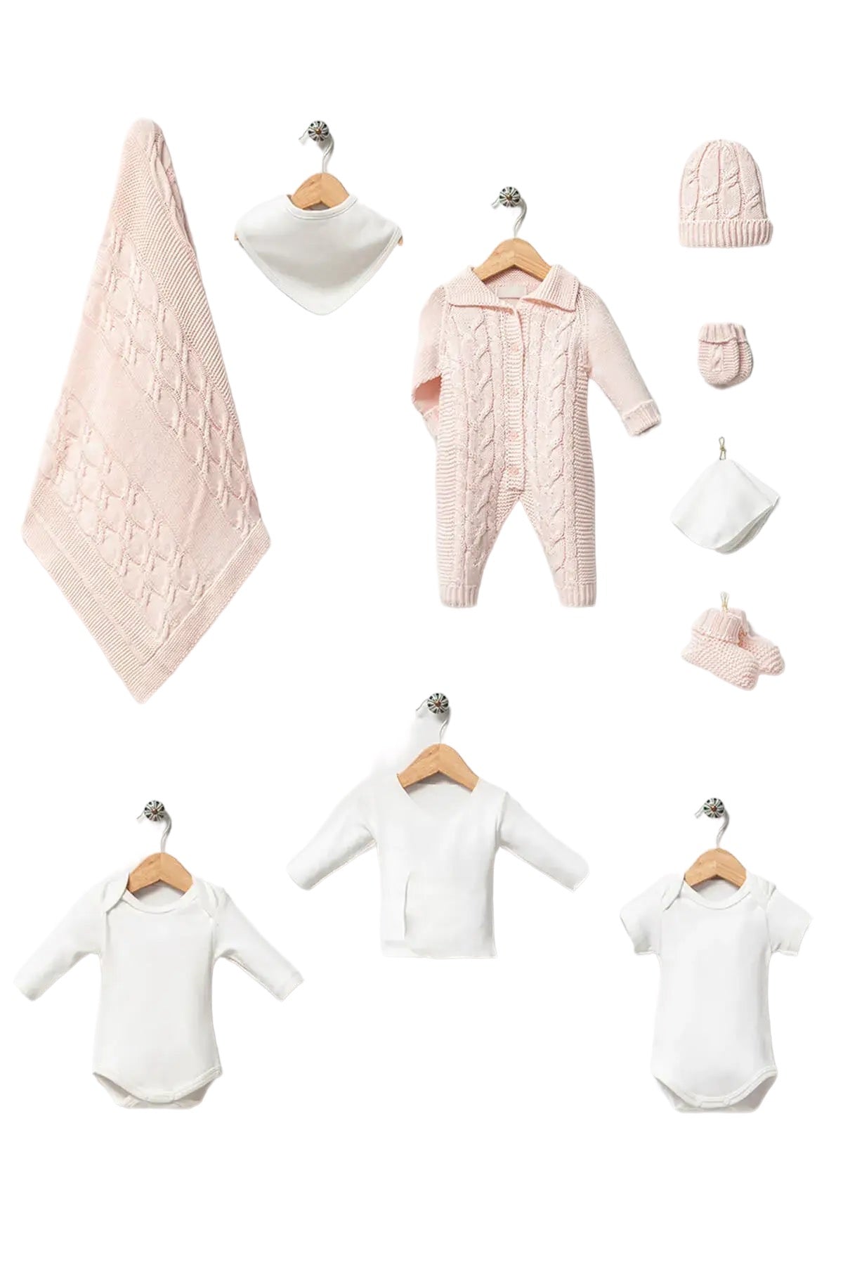 Axel Pink Newborn Girl Coming Home Outfit (10 Pcs)