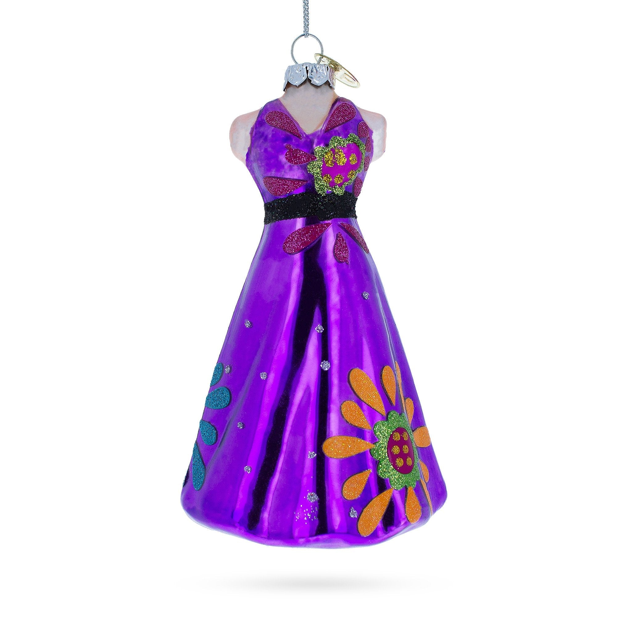 Elegant Purple Dress - Blown Glass Christmas Ornament