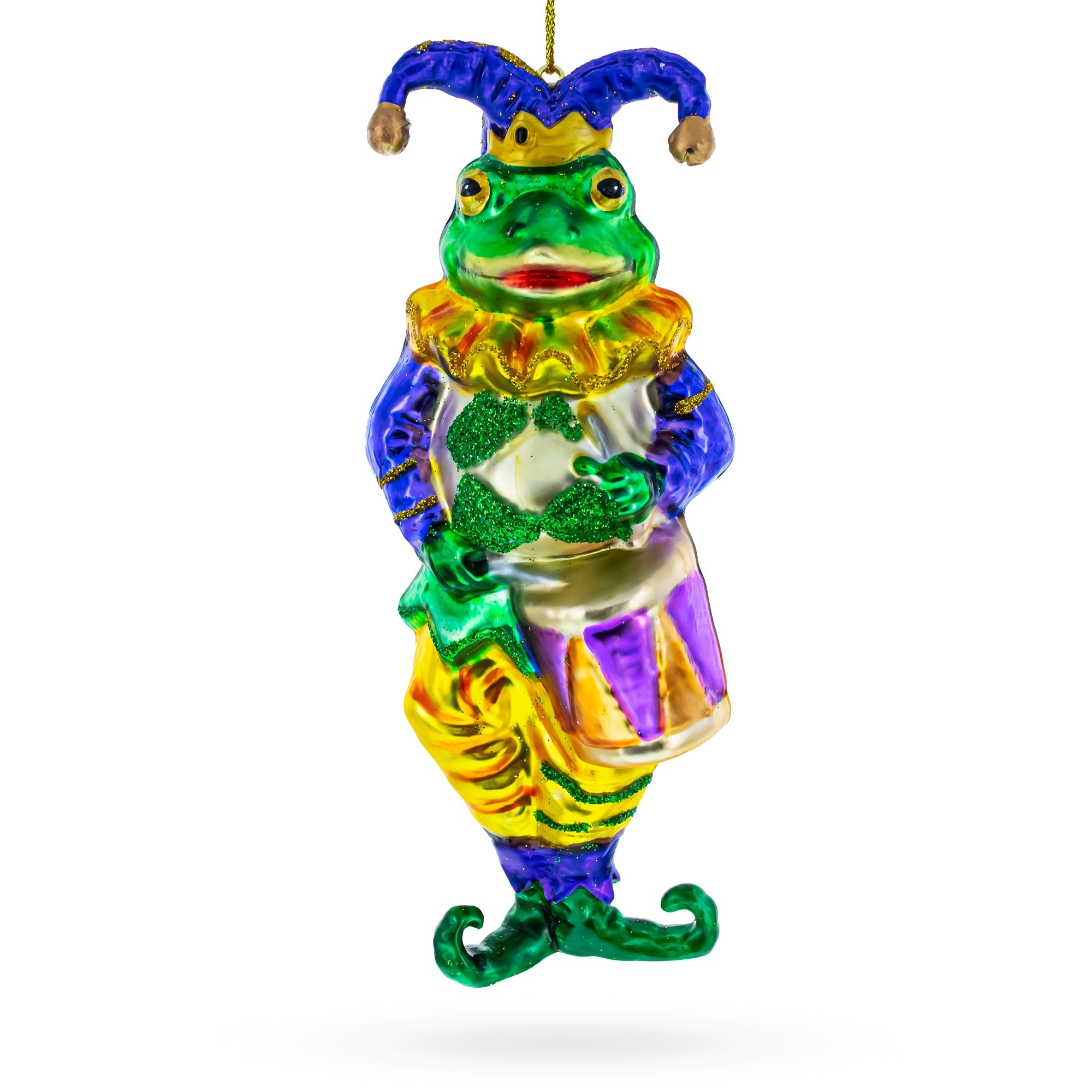 Frog Jester - Blown Glass Christmas Ornament