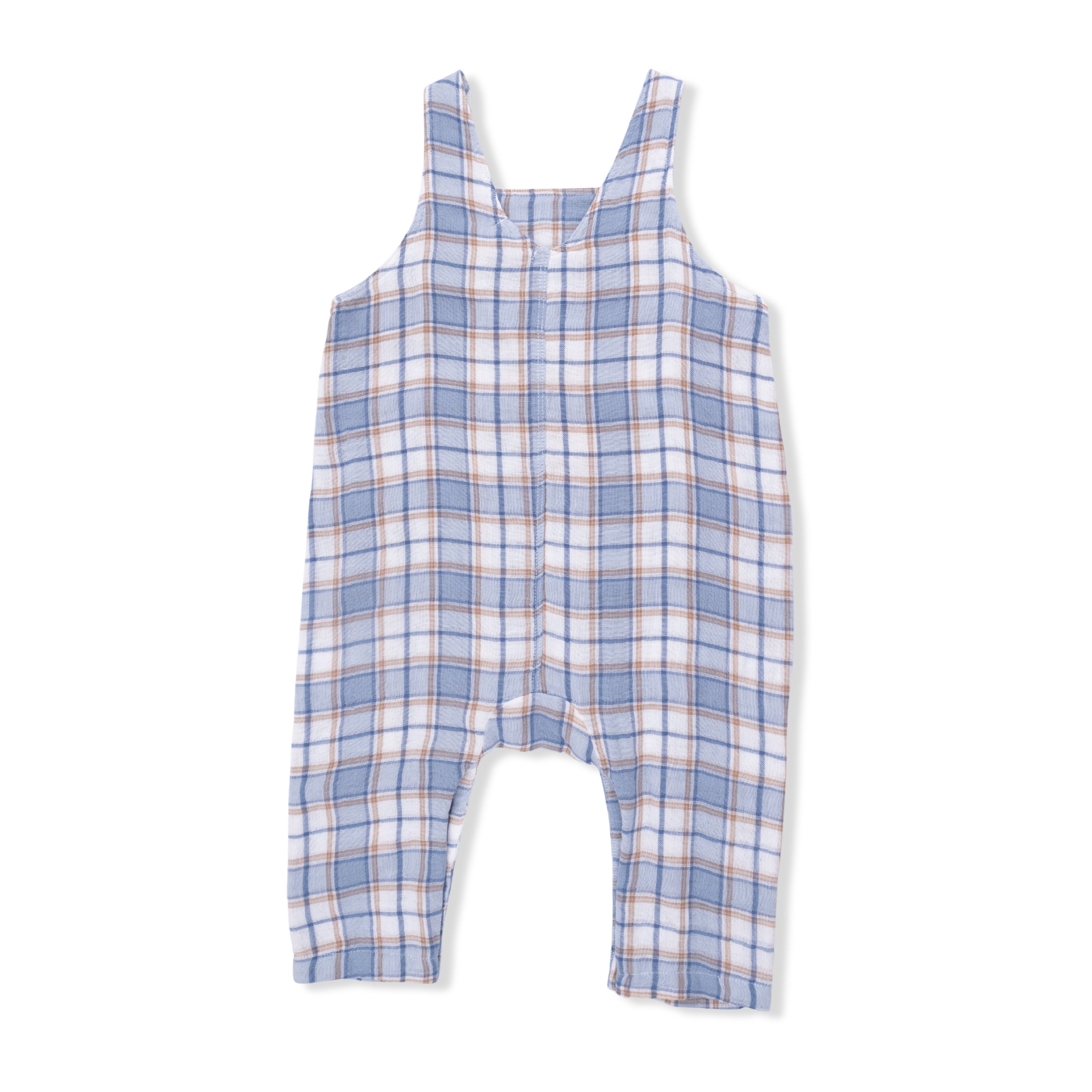 Western Boot Plaid - Crew Neck Tee With Overalls