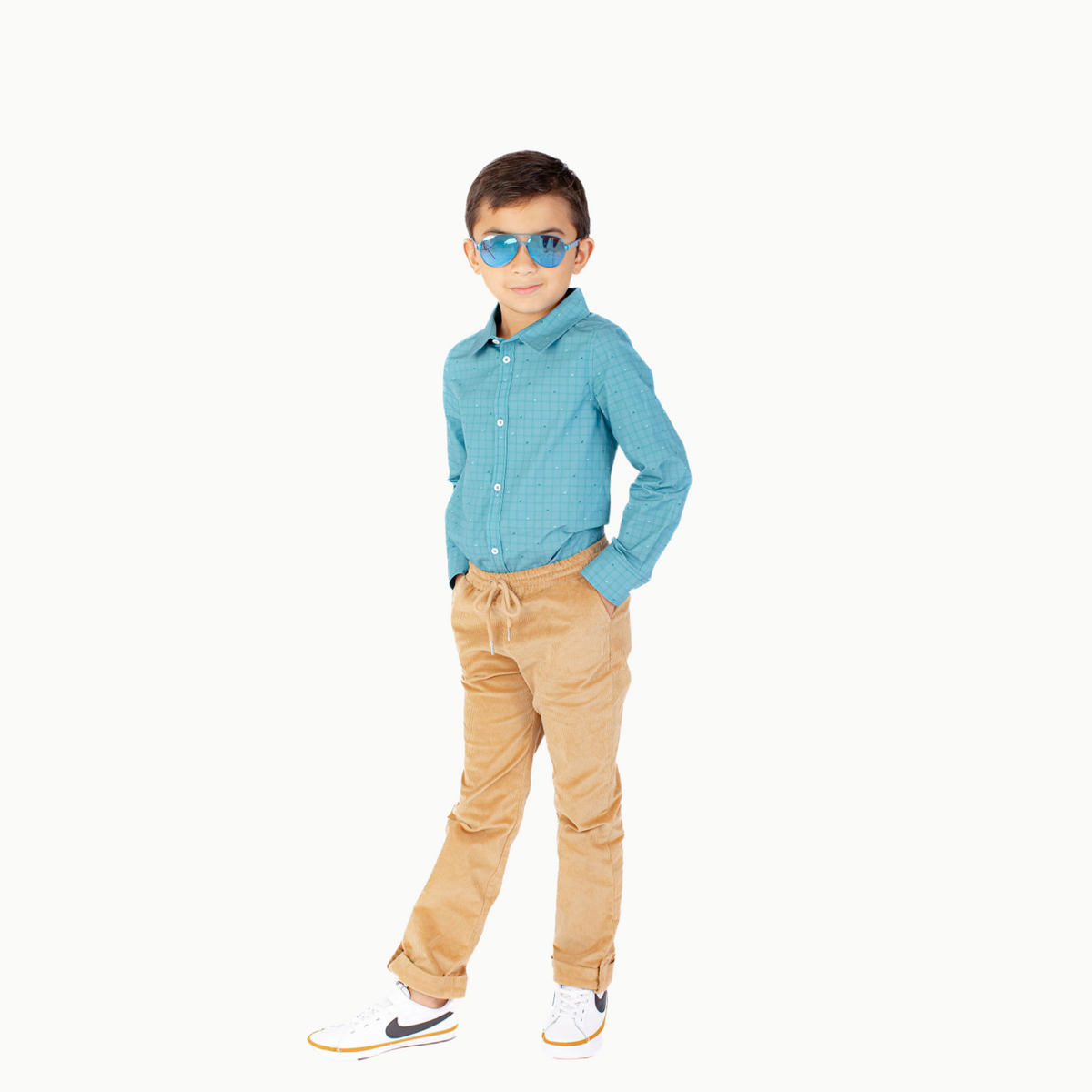 Boys' Corduroy Pants In Medium Brown