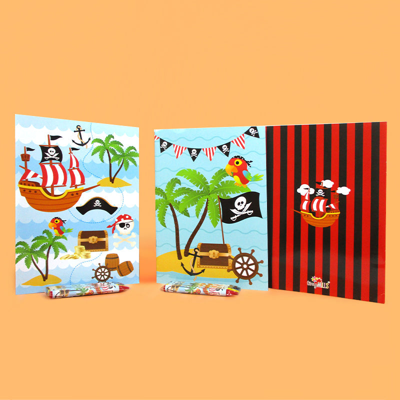 Pirate Coloring Books With Crayons Party Favors - Set Of 6 Or 12