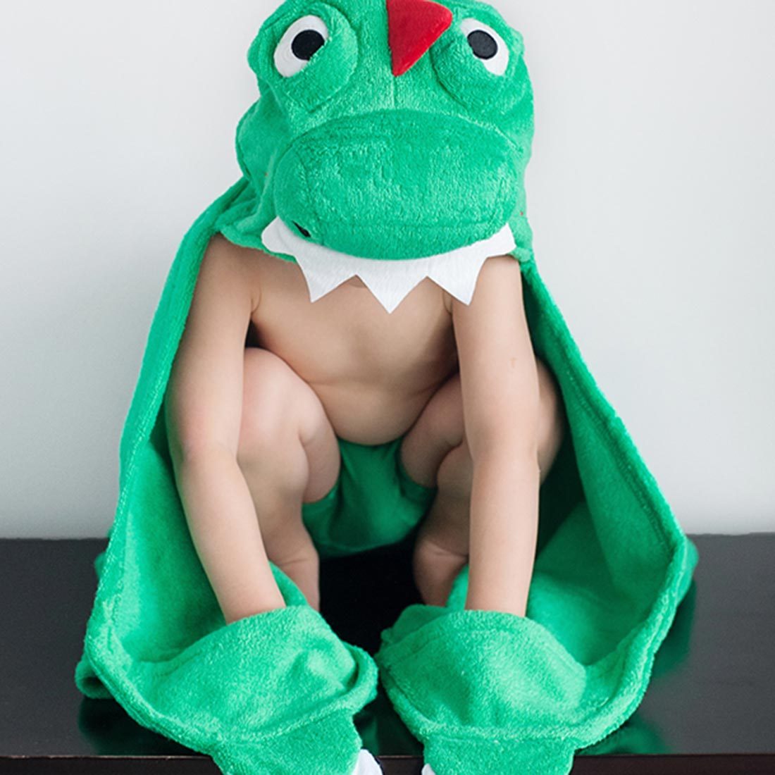 Kids Plush Terry Hooded Bath Towel - Devin The Dinosaur