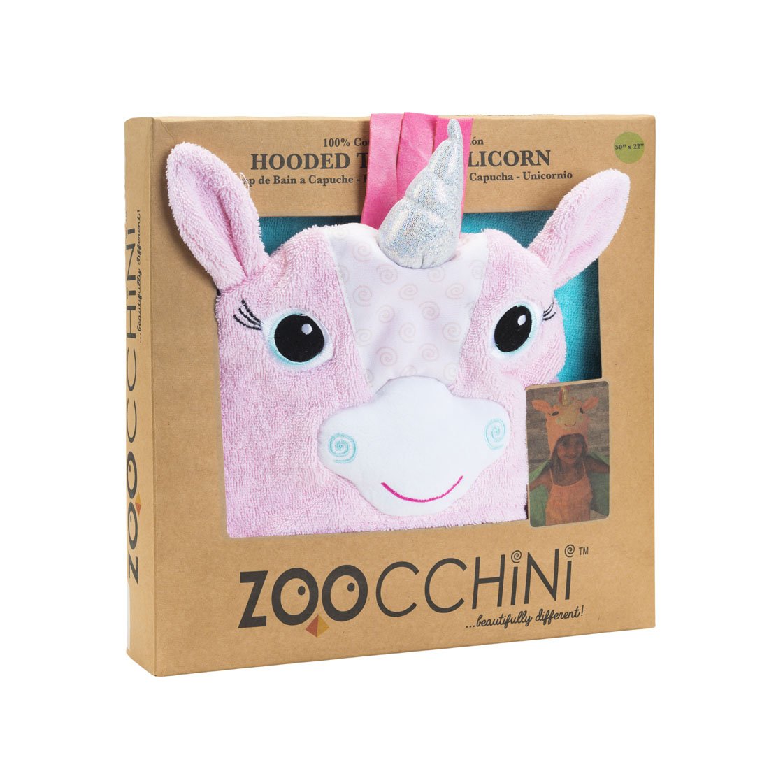Kids Plush Terry Hooded Bath Towel - Allie The Alicorn