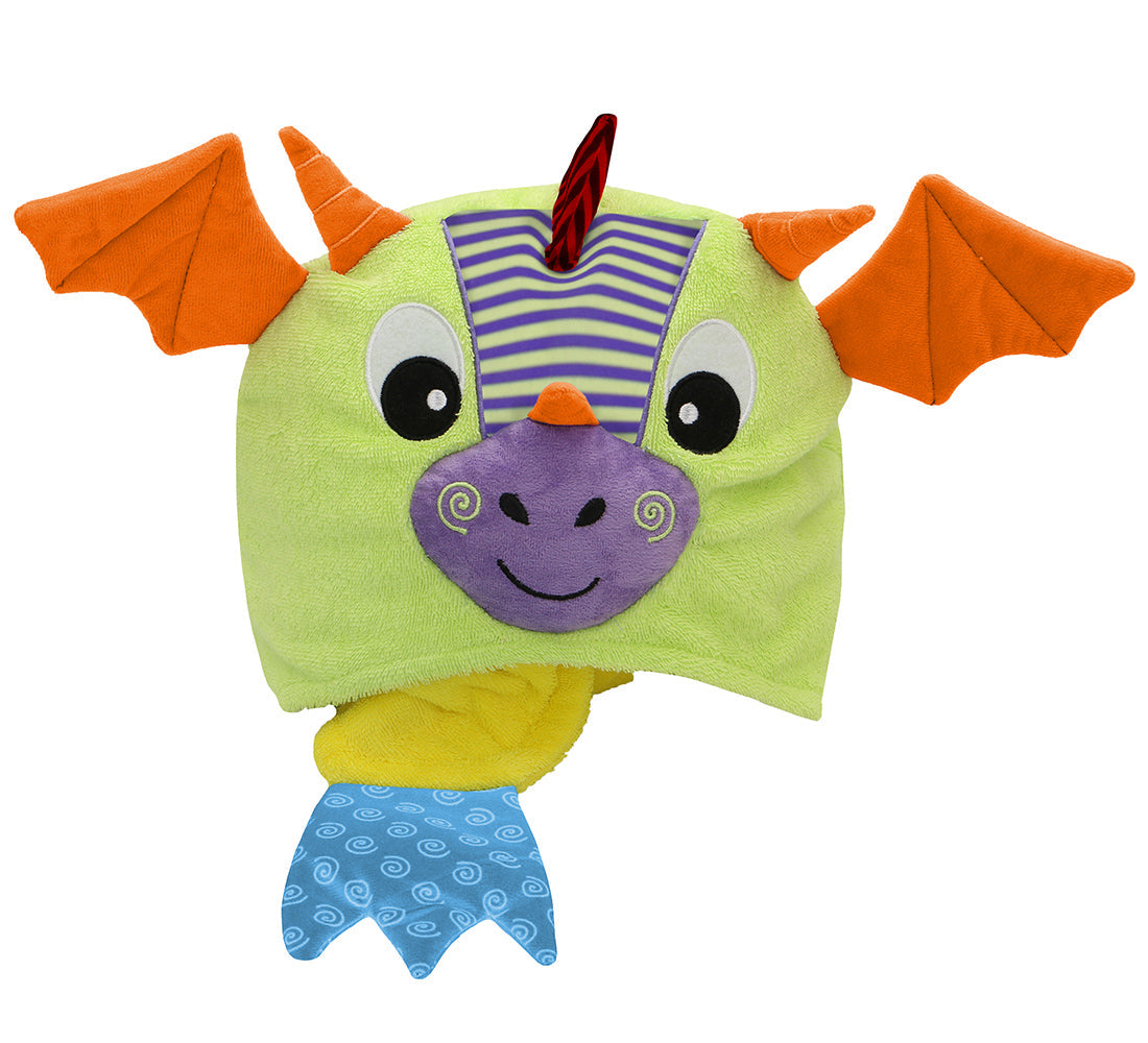Kids Plush Terry Hooded Bath Towel - Drool The Dragon