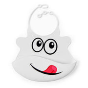 Silicone Baby Bib, White Face