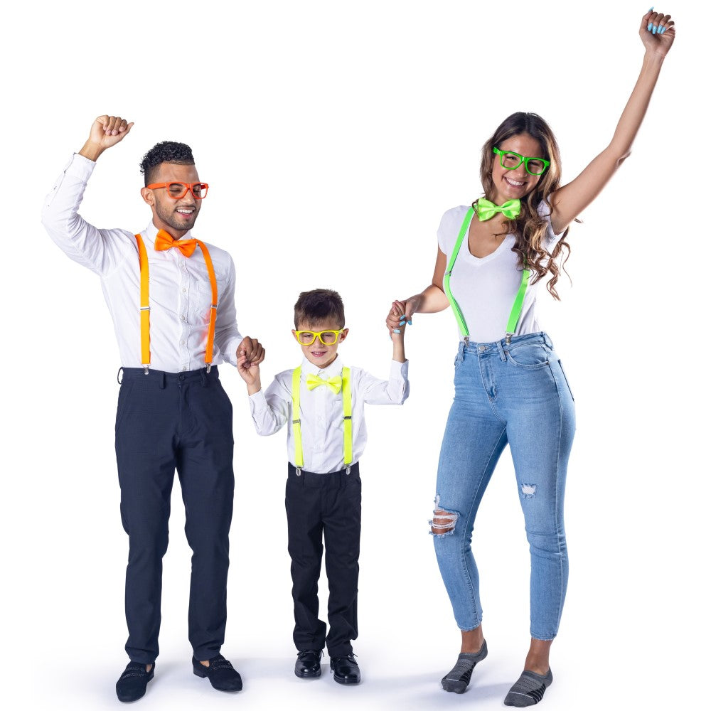 Suspenders, Bowtie And Sunglasses Set - Adults