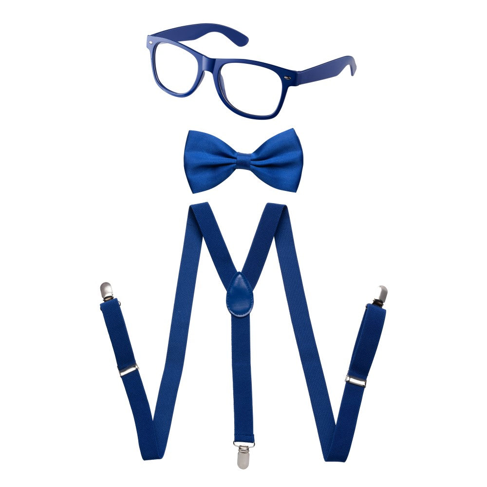 Suspenders, Bowtie And Sunglasses Set - Adults