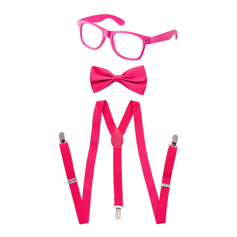 Suspenders, Bowtie And Sunglasses Set - Adults