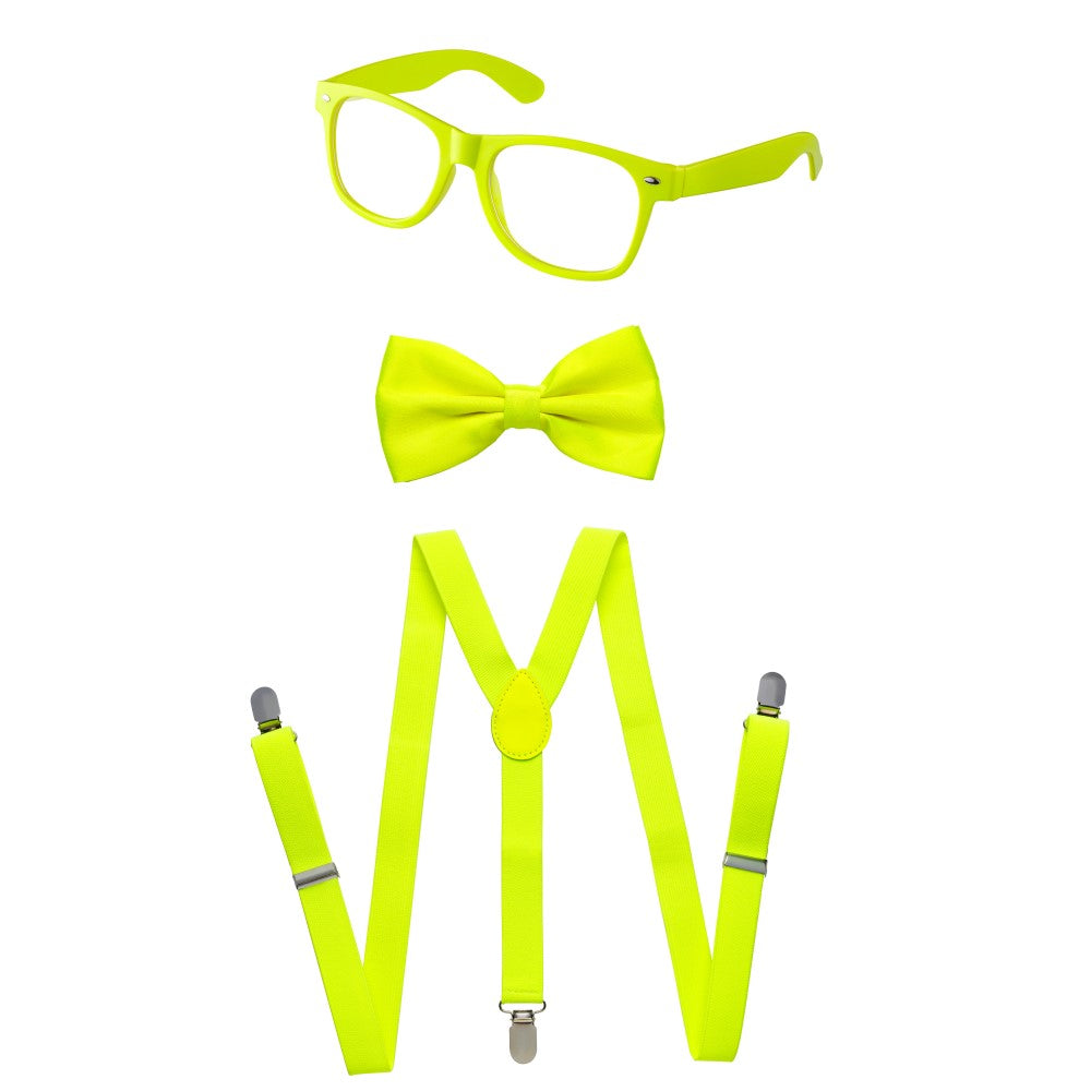 Suspenders, Bowtie And Sunglasses Set - Adults