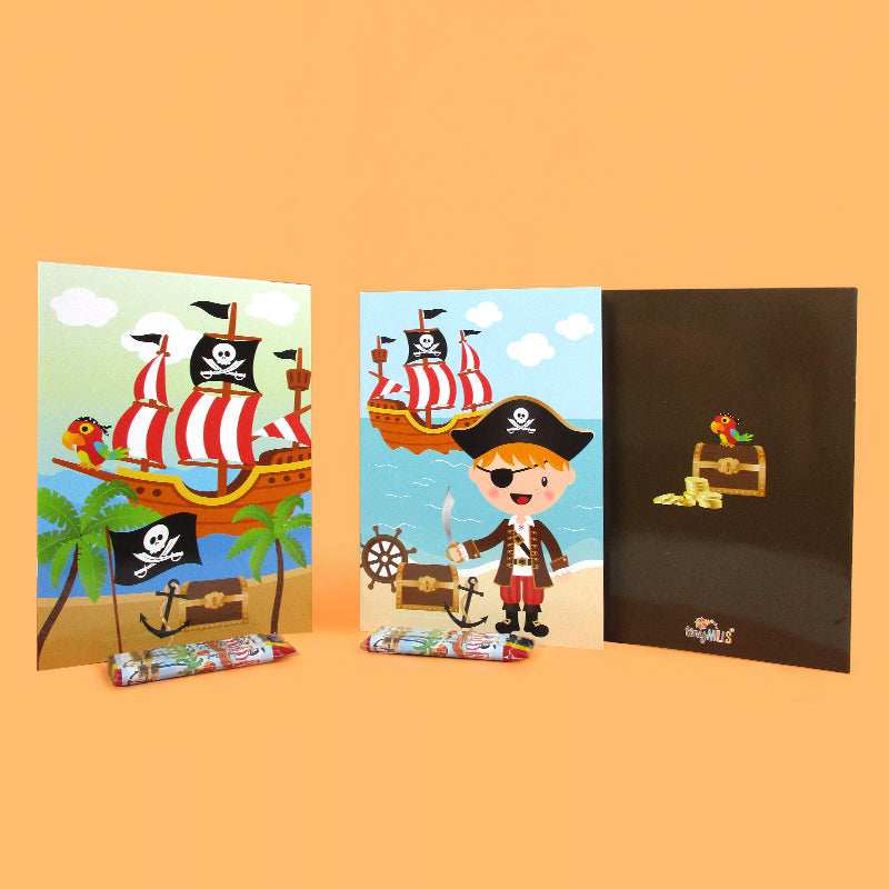 Pirate Coloring Books With Crayons Party Favors - Set Of 6 Or 12