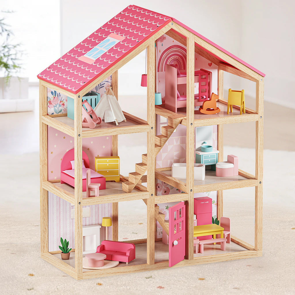 Tiny Land® Sweetwood Love Dollhouse Without Dolls