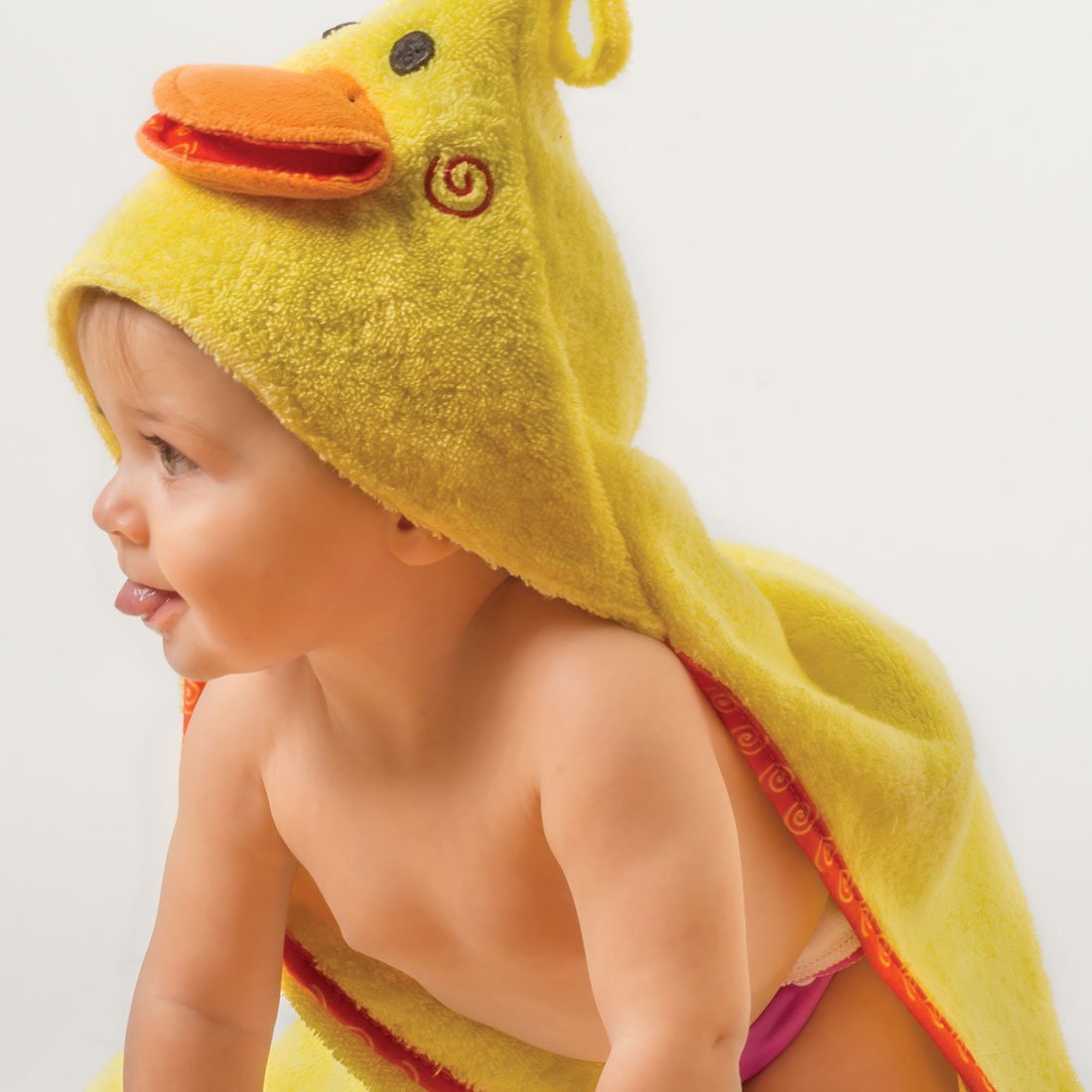 Baby Plush Terry Hooded Bath Towel - Puddles The Duck