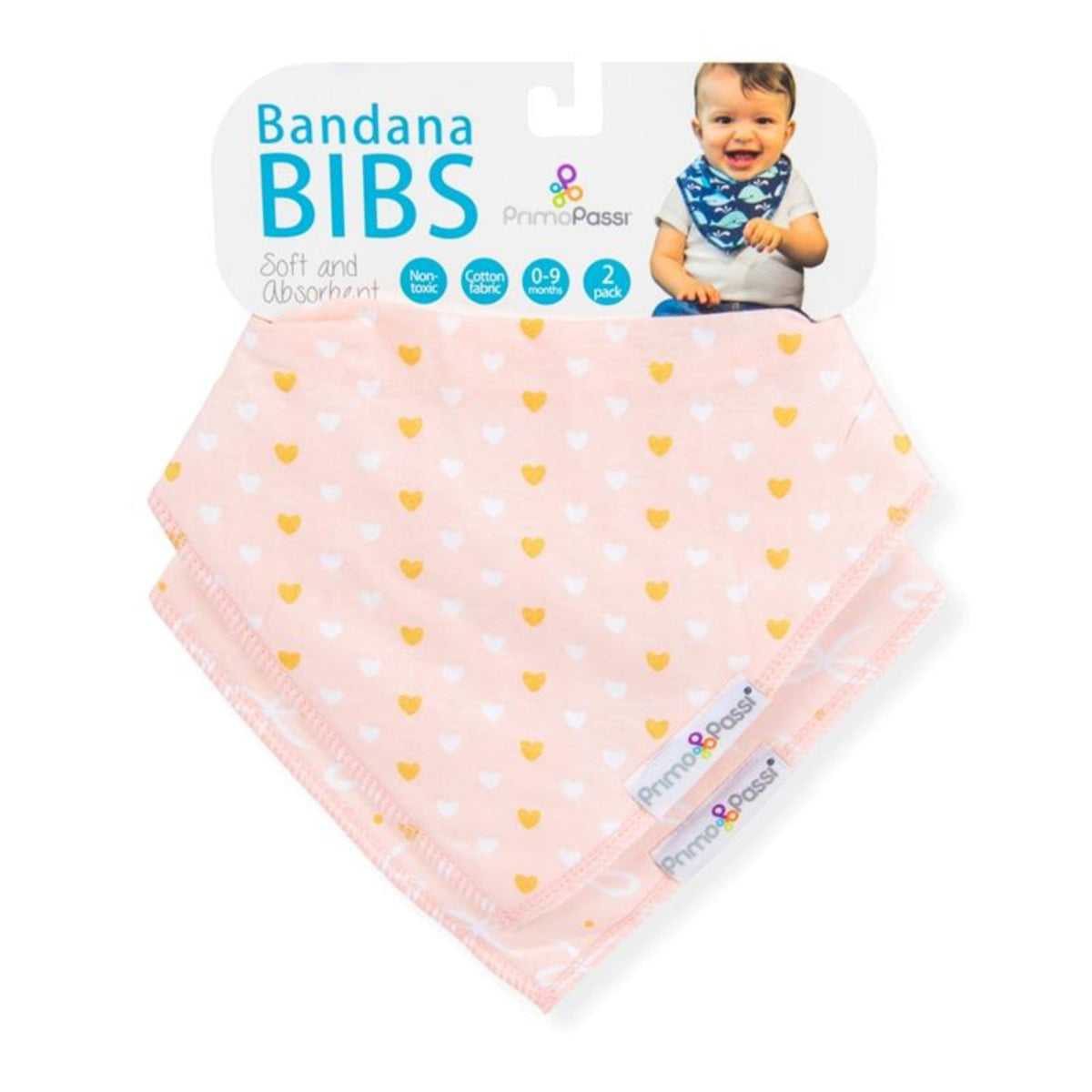 Bandana Bib, Hearts & Bows