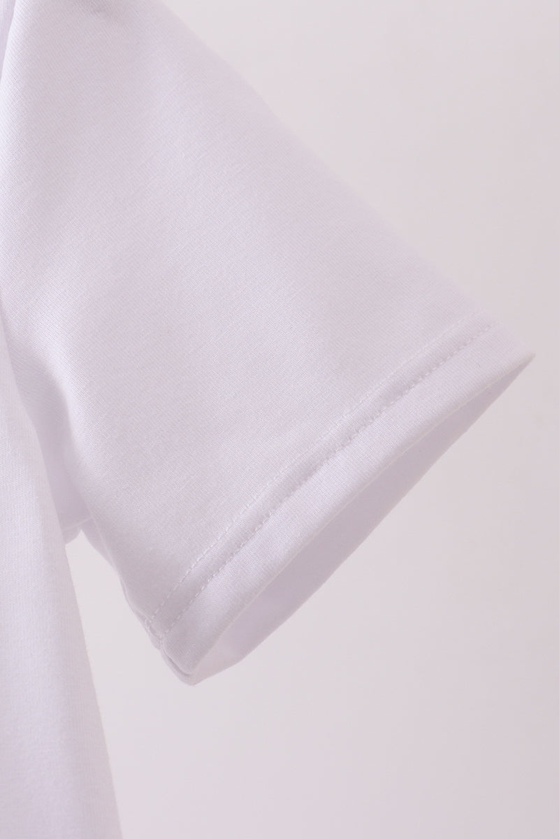 White Mama Bow Applique Mom&me Top
