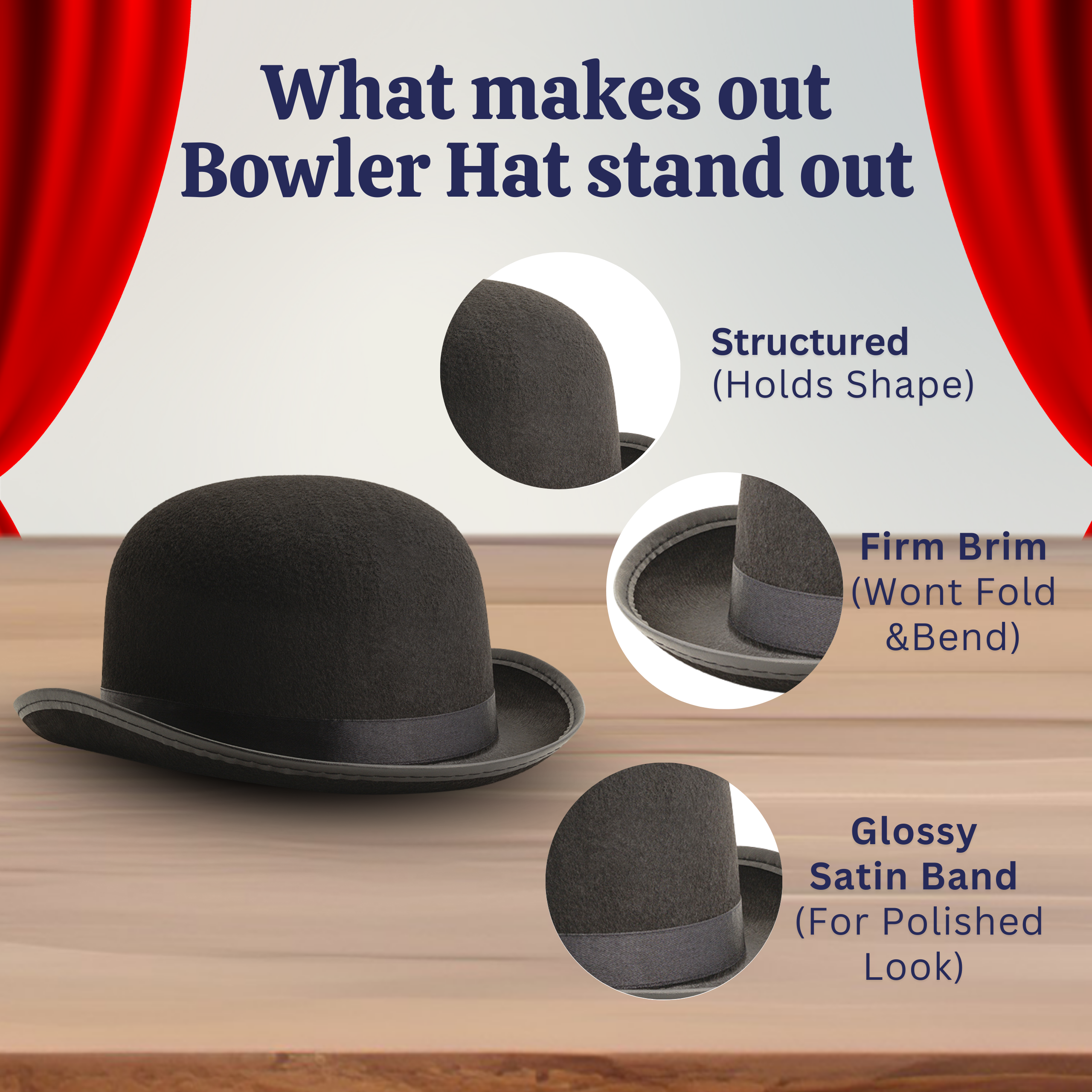 Bowler Derby Hat - Kids