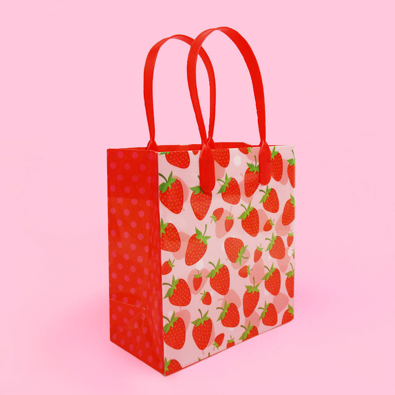 Strawberry Party Favor Bags Treat Bags - Set Of 6 Or 12