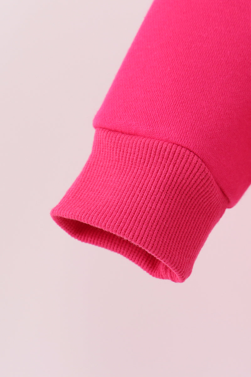 Magenta Bow Sequin Mom&me Sweatshirt