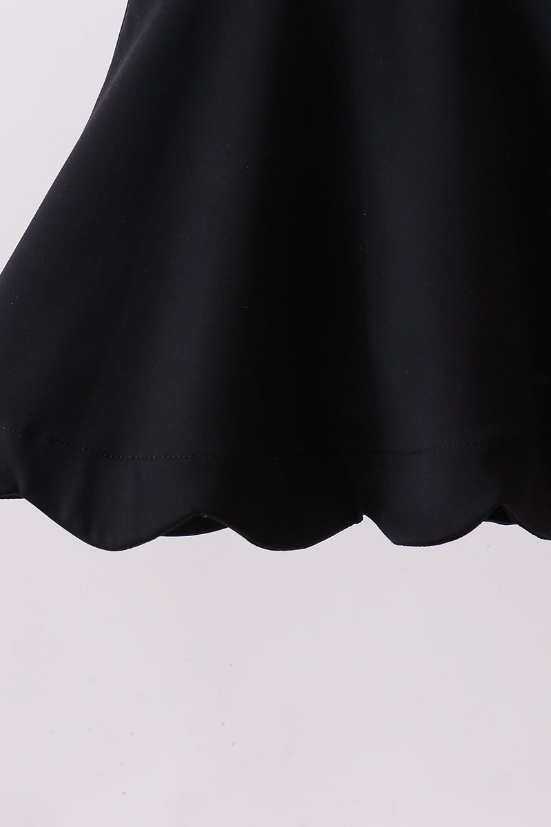 Black Scalloped Active  Mom&me Dress