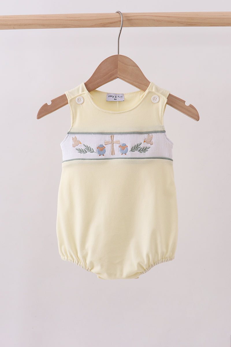 Yellow Cross Sheep Embroidery Bubble