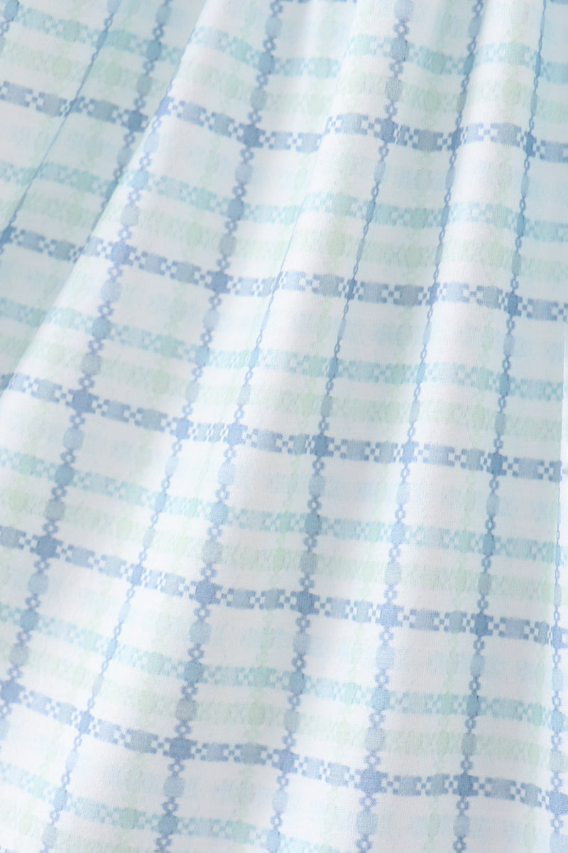 Blue Plaid Duck Smocked Dress